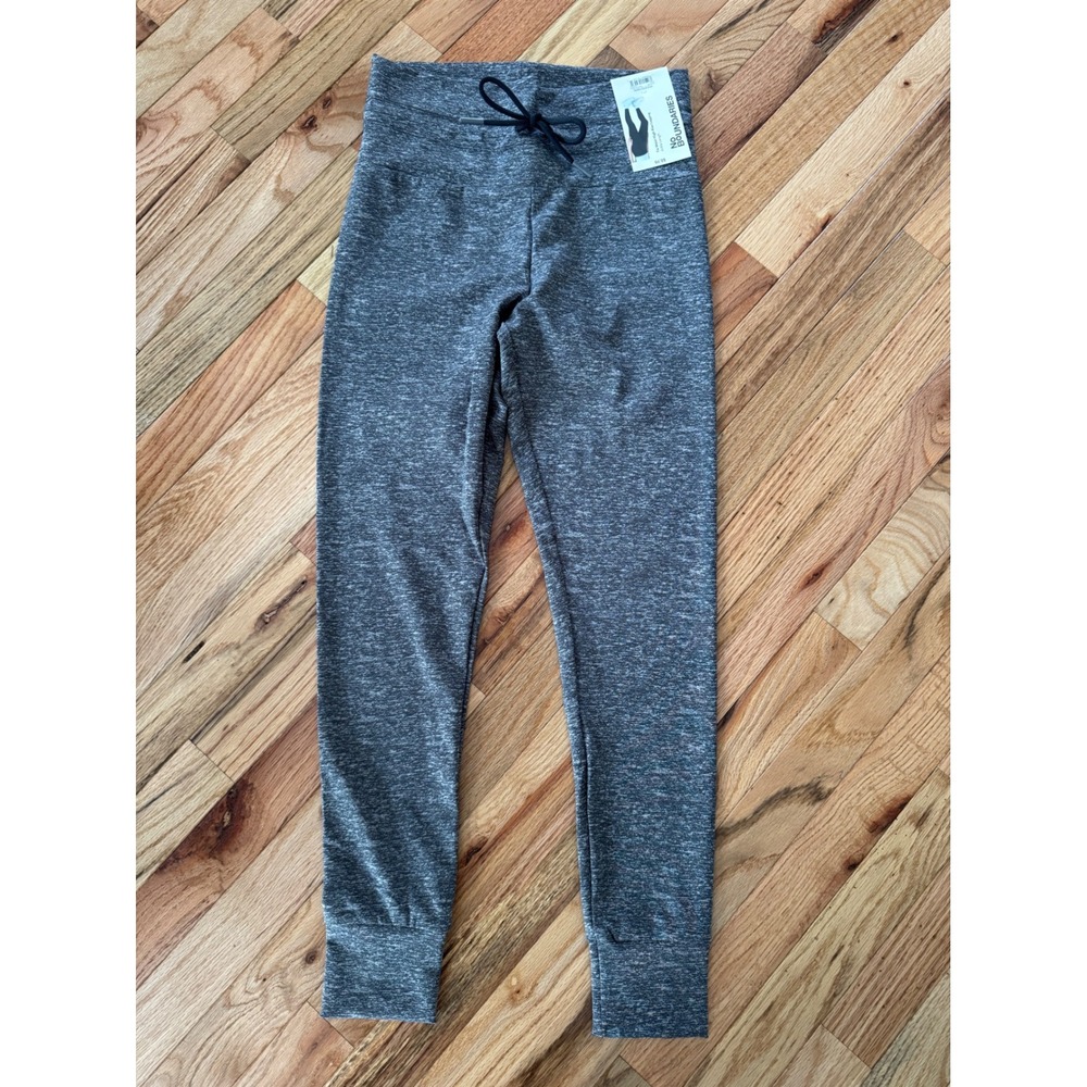 No Boundaries Womens Tie Waist High Rise Leggings Charcoal Grey Heather S/M NEW